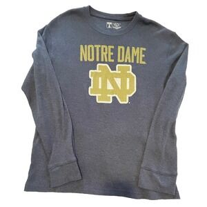 Notre Dame Long Sleeve Pullover Shirt Blue Size Men's X-LARGE Fighting Irish